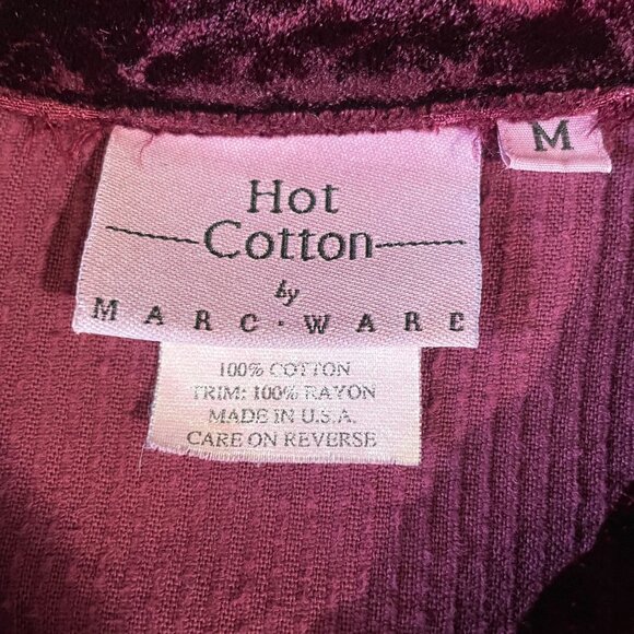 Hot Cotton Marc Ware Corduroy Jacket SZ M Burgundy Fall Cozy Vintage Grannycore - Picture 3 of 8